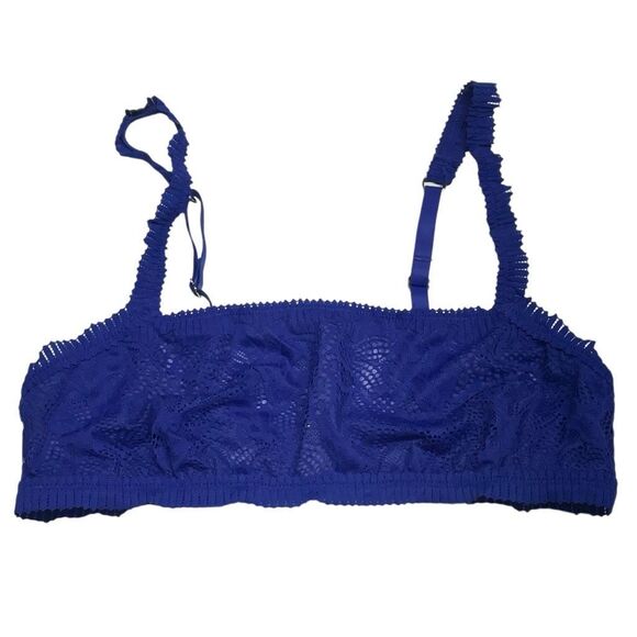 Aerie Cobalt Electric Blue Coral Lace Bandeau Bralette - S N0231 - Picture 3 of 5
